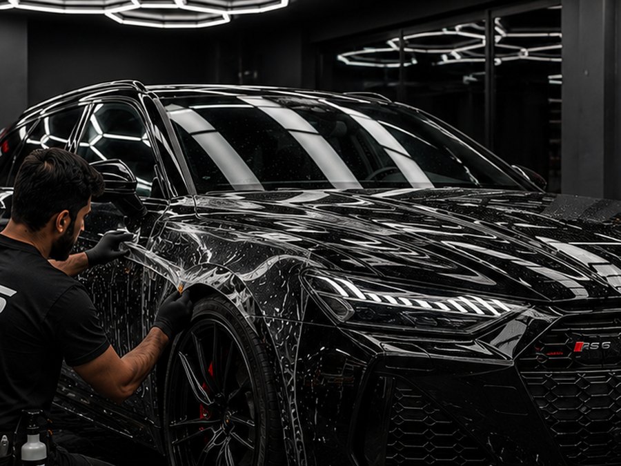 Audi RS6 having XPEL paint protection film applied at EPS PPF Watford